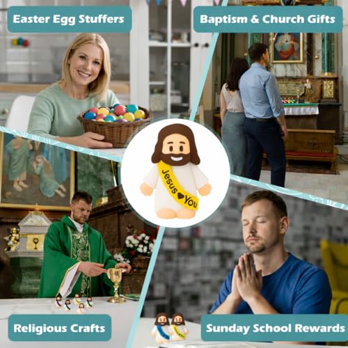 Mini Jesus Figurines - 5 Pcs Prayer & Religious Decor Statues