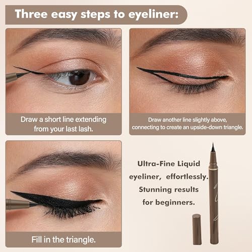 Anwuozu Brown Liquid Eyeliner Waterproof Precision Tip Matte Eye Liner