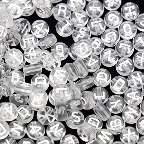 1400 PCS Acrylic Letter Beads - 4x7mm Alphabet Beads for Jewelry Making