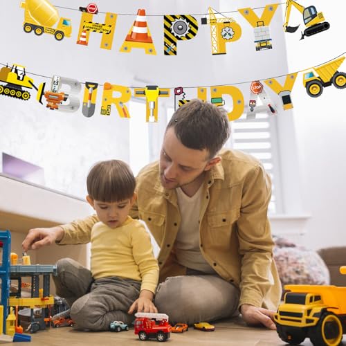 Construction Birthday Banner for Boys - Durable Party Supplies