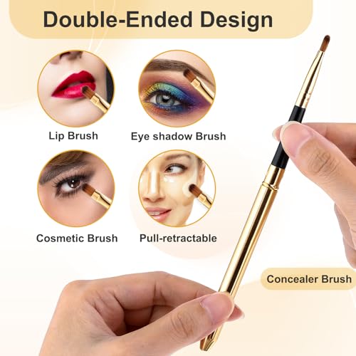 Professional Lip Brush 2-Pack with Cap - Portable Makeup Brushes