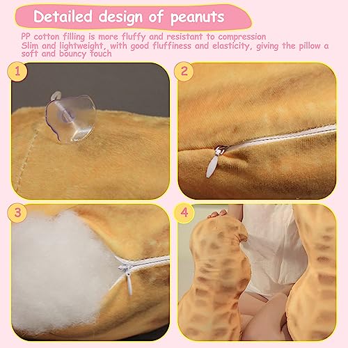 17.7-Inch Peanut Stuffed Animal Plush Toy - Realistic Vegetable Pillow