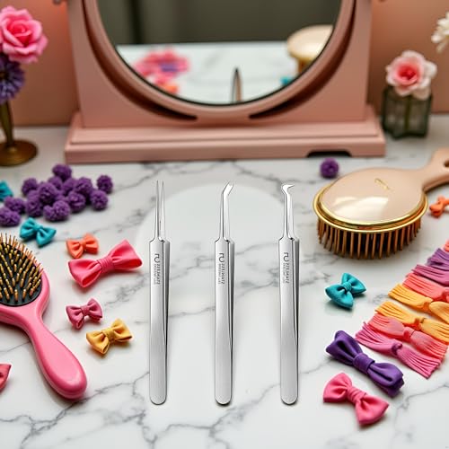 Blackhead Removal Tweezers 3-Piece Precision Acne Extractor Kit with Storage Box