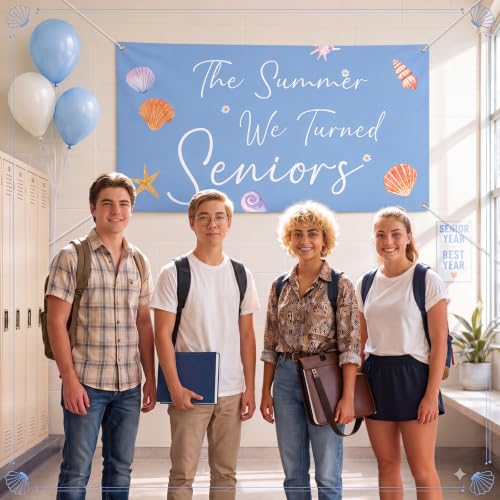 Coastal The Summer We Turned Seniors Backdrop 71x39'' Banner