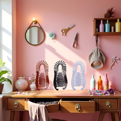 ZLmoue 3Pcs Colorful Interlocking Plastic Banana Hair Clips