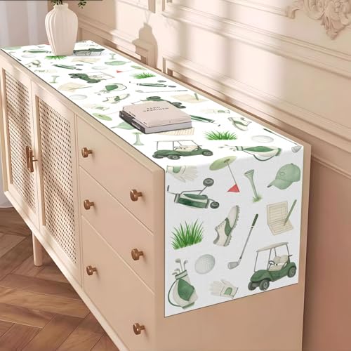 Let's Partee Golf Table Runner - 13" x 72" - Polyester Decor for Parties