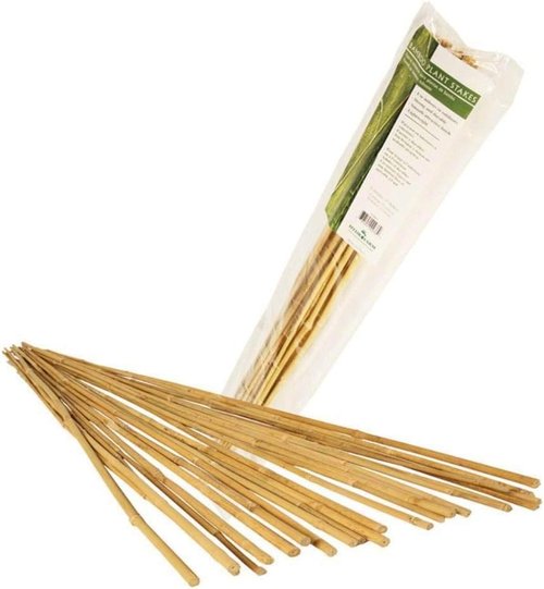 GROW!T Bamboo Stakes - 4 Foot Natural Support for Plants | Pack of 25, Tan Color
