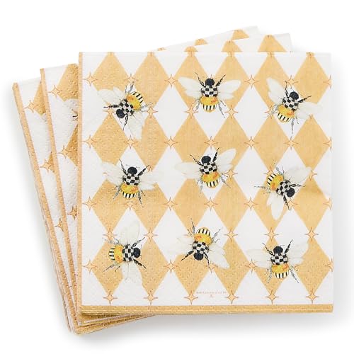 Queen Bee Decorative Cocktail Napkins - Pack of 20, Triple-Ply