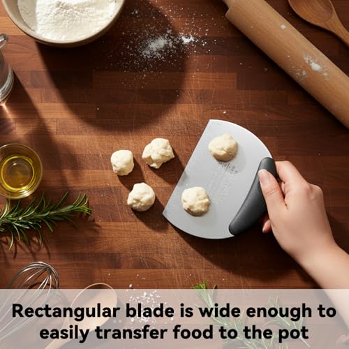 Premium Stainless Steel Dough Scraper with Grip Handle