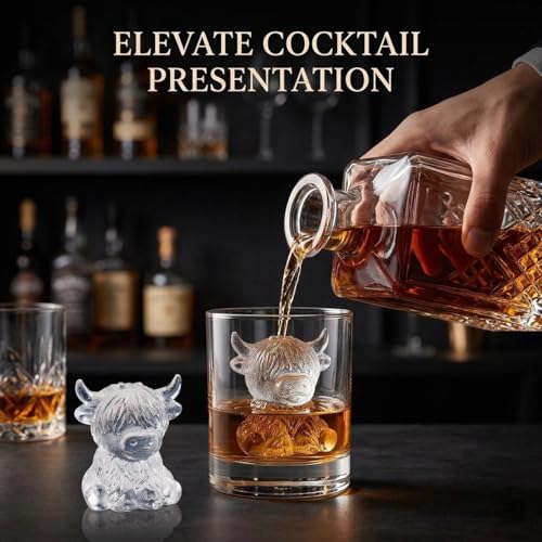 Highland Cow Ice Cube Mold – 6-Cavity Silicone Tray for Drinks