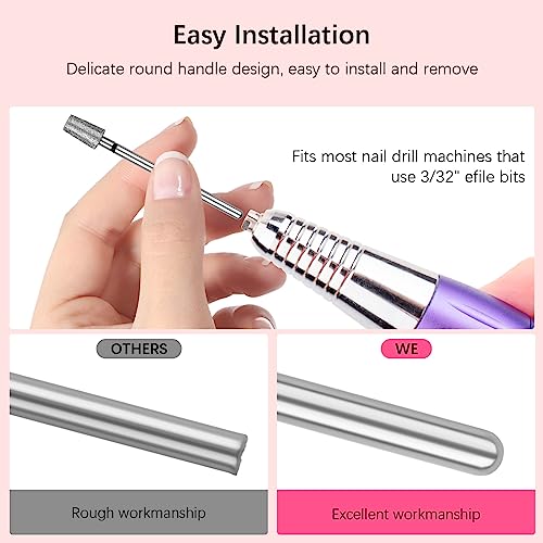 Rolybag Tapered Barrel Cuticle Nail Drill Bits - Coarse Diamond 3/32"