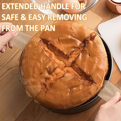 Numola 6 Inch Round Parchment Paper with Handles, 100 Pack - Non-Stick Baking Liners