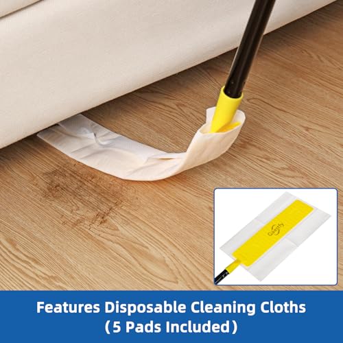 Qaestfy Under Appliance Cleaning Tool Kit with Long Handle & Microfiber Pads