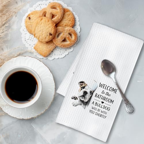 Funny English Bulldog Hand Towels - Decorative 16x24 Inch Gift