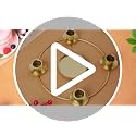 Christmas Advent Wreath Candle Holder Set with Pillar and Taper Candles - Silver, 5 Pieces - Holiday Decor