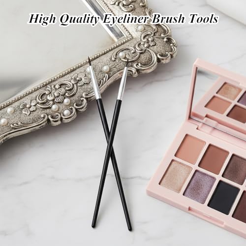 8-Piece Fine Point Eyeliner Brush Set for Gel and Powder Makeup