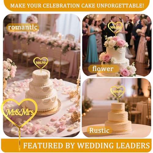 Elegant Mr and Mrs Acrylic Cake Topper for Weddings & Anniversaries