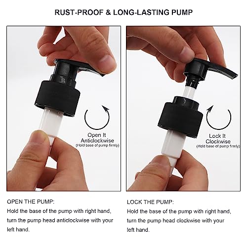 Amber Soap Dispenser Set - 16 Oz Plastic Pump Bottles (2 Pack)