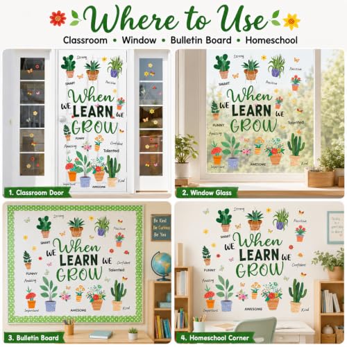 Growth Mindset Classroom Decor Kit - Motivational Window Clings