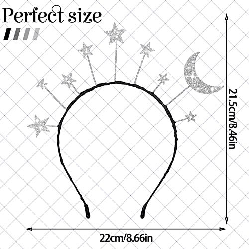 Halloween Star Moon Headbands Glitter Hair Accessories - 16 Pack (2 Sets)