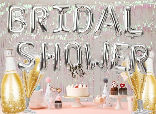 4-Piece Champagne Bottle and Glass Foil Balloon Set for Weddings