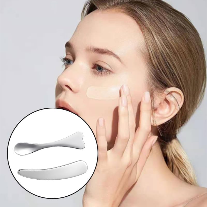 8Pcs Mini Stainless Steel Cosmetic Spatulas for Skincare and Makeup Mixing
