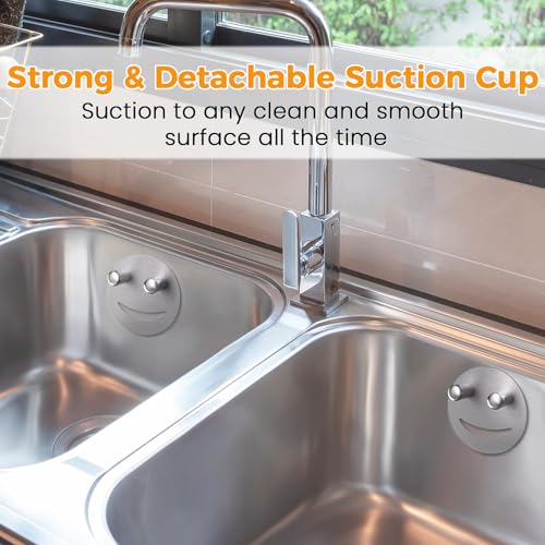 Stainless Steel Sponge Holder with Suction Cup - 1 Pack, Kitchen & Bathroom Caddy