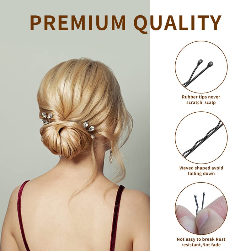 Amazerbst 200-Count Bobby Pins for Hair Styling, 2.2 Inch Metal Hair Pins