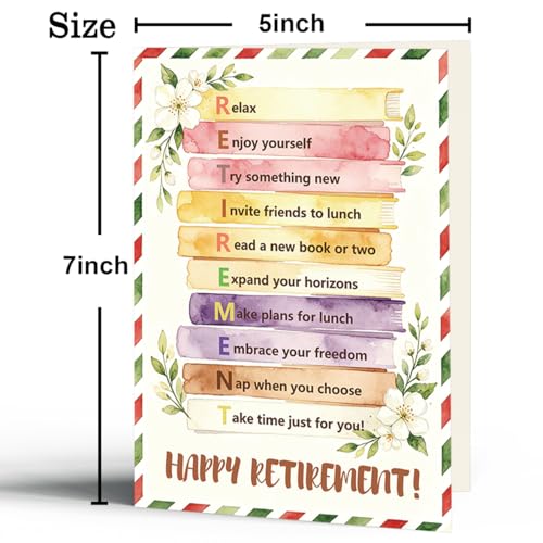 Happy Retirement Card for Teachers & Friends - 5x7