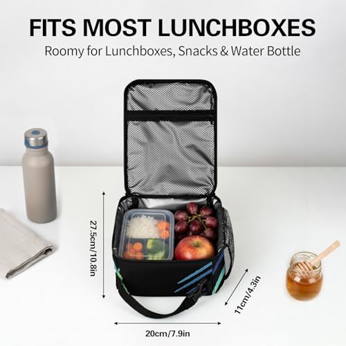 Insulated Lunch Bag for Work and Travel - Reusable Food Tote with Pockets