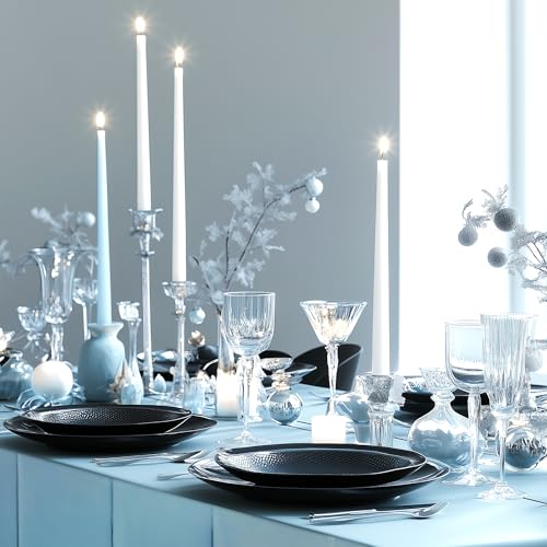Light Blue Foil Tablecloth 54x72 Inches - Disposable Waterproof Party Cover - Set of 4