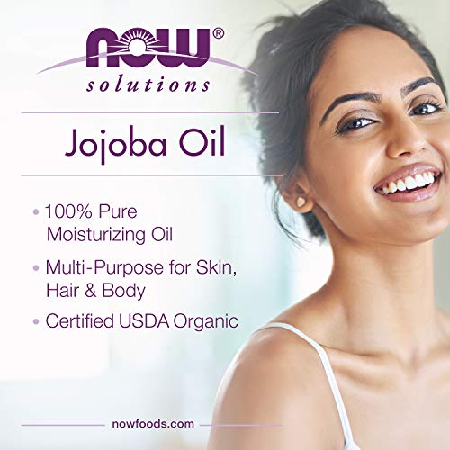 NOW Foods 100% Pure Jojoba Oil - Multi-Purpose Moisturizer for Face, Hair and Body - 1 Oz