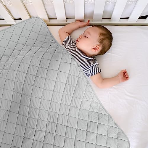 Biloban Toddler Comforter - Soft Down Alternative Quilted Blanket, 39x47 Grey