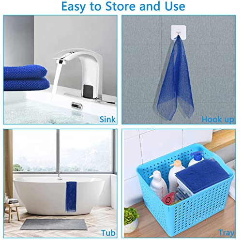 3-Piece African Exfoliating Net Sponge Set - Long Bath Wash Scrubber
