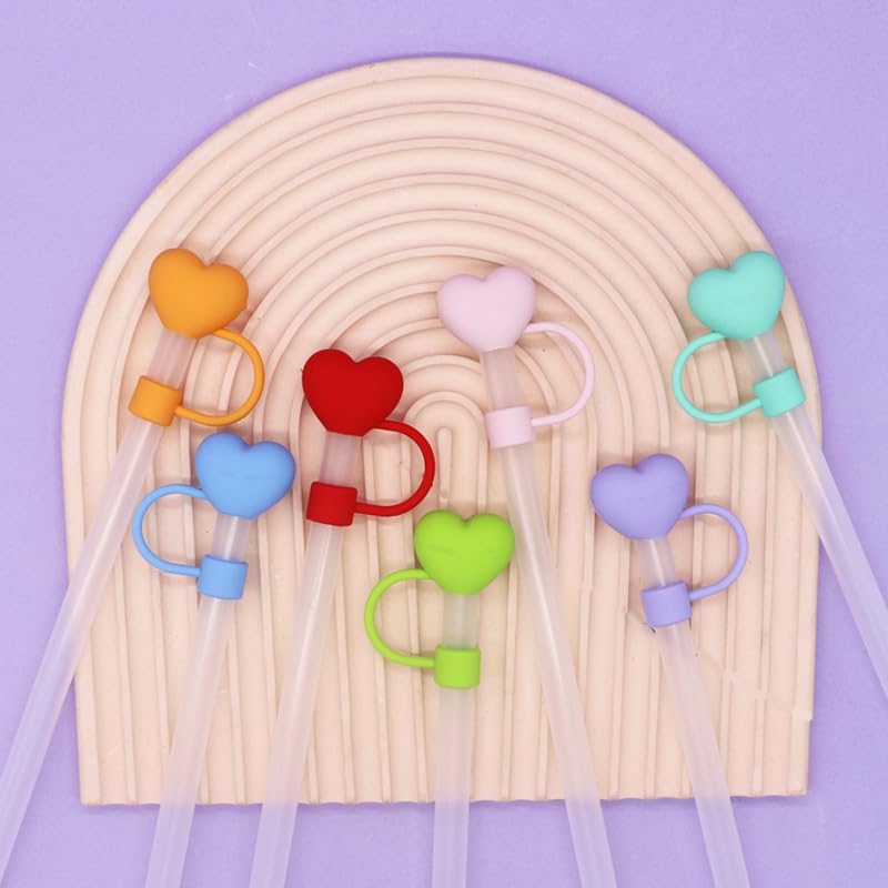 Purple Heart Silicone Straw Covers for Stanley 30oz & 40oz Cups