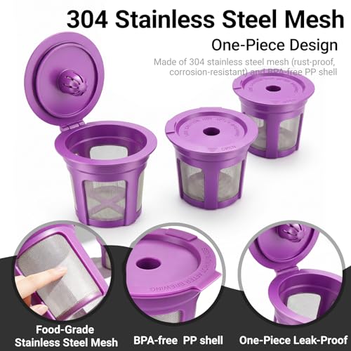 Reusable K Cups for Keurig 1.0 & 2.0 - 6 Pack Eco-Friendly Coffee Pods