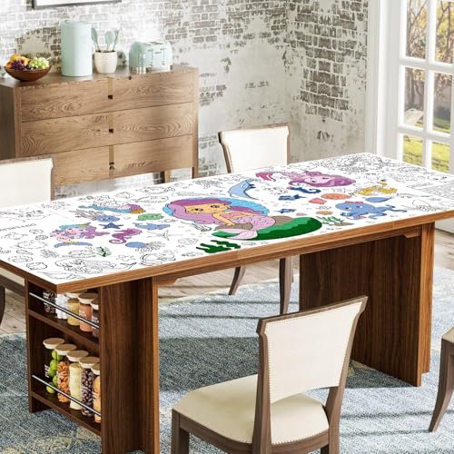 Mermaid Giant Coloring Poster 72" x 30" Party Tablecloth