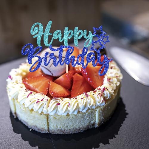Happy Birthday Cake Topper - Glitter Decoration for Parties