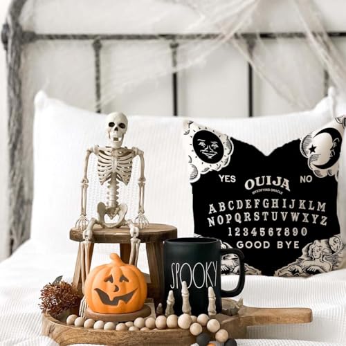 PANDICORN Black Ouija Board Throw Pillow Covers 18x18 - Set of 2