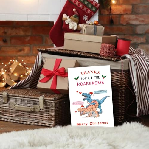 Funny Christmas Card for Him & Her - Naughty Greeting Card
