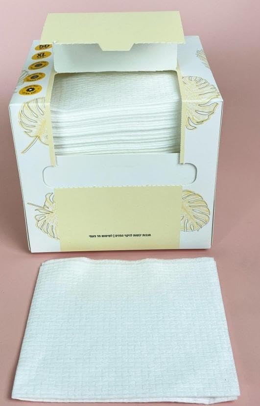 Toysery Cotton Disposable Face Towels 60 Count - Soft Dry Wipes for Skincare