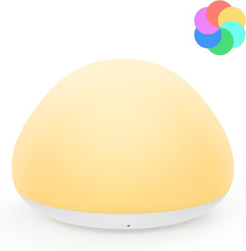 JolyWell Baby Night Light - Soft Silicone Tap Control Lamp with 8 Color Options | Rechargeable & Dimmable