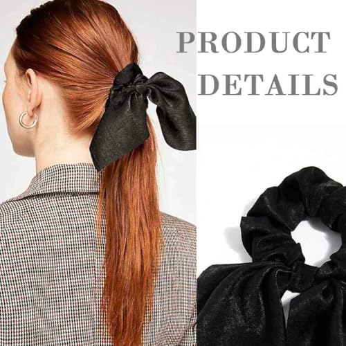 RANYUNSYZ 4 Pcs Colorful Bow & Bunny Ear Hair Scrunchies Elastic Ties