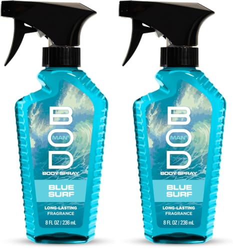 BOD Man Blue Surf Fragrance Body Spray - Long Lasting Scent, 8 oz (Pack of 2)