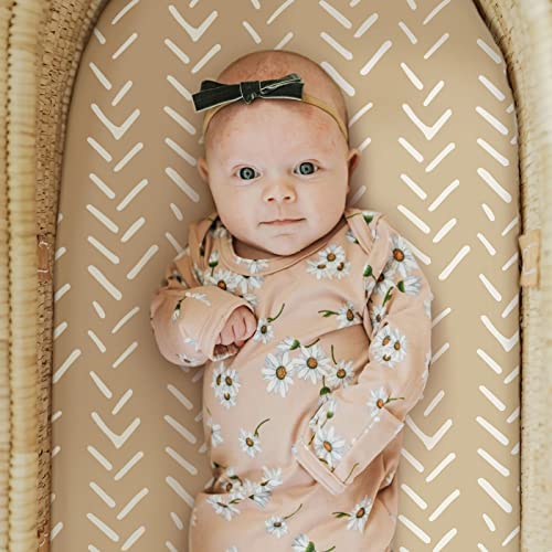 GRSSDER Rainbow Fitted Bassinet Sheets Set - Ultra Soft & Stretchy, 2 Pack