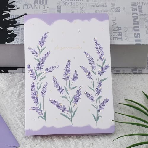 Cifudec Floral Pop-Up Greeting Card, 3D Lavender Flower Bouquet Gift