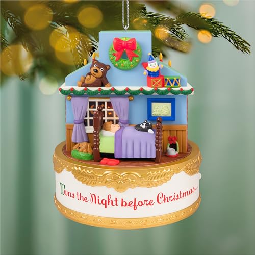 Night Before Christmas Light-Up Rotating Ornament with Sound - 2026 Variation