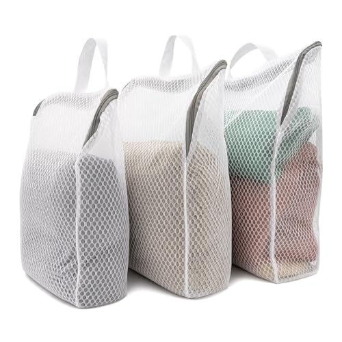 Mesh Laundry Bags 3-Pack for Delicates - Large, Medium, Small