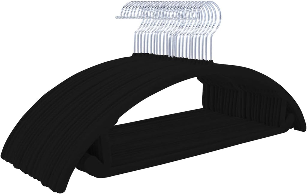 MIZGI Premium Velvet Hangers - Heavy-Duty Non-Slip Suit Hangers with Chrome Hooks | 50 Pack, Space-Saving Design
