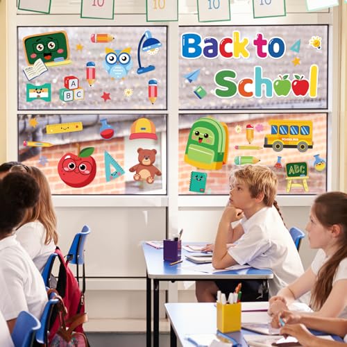 Back to School Window Clings - Double-Sided Decorative Stickers